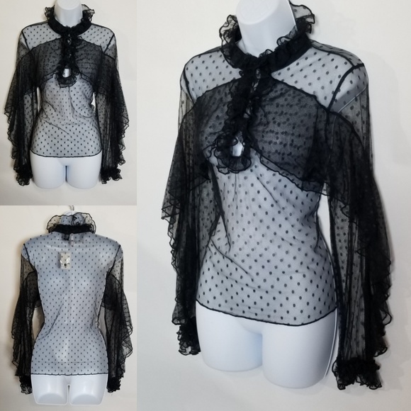 Tops - Sheer Ruffle Blouse